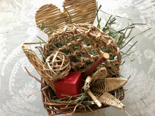 Load image into Gallery viewer, safe willow basket full of chinchilla chew toys and hay