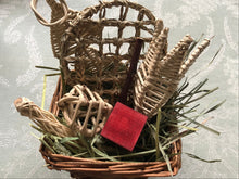 Load image into Gallery viewer, willow basket with additional chew toys and hay