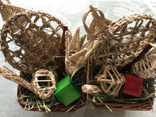Load image into Gallery viewer, willow basket with additional chew toys and hay