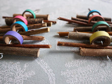 Load image into Gallery viewer, Doughnut Dangle – Chinchilla / Rat / Degu / Rabbit / Guinea Pig / Hamster Chew Toy Apple Willow Mulberry Wood