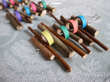 Load image into Gallery viewer, Doughnut Dangle – Chinchilla / Rat / Degu / Rabbit / Guinea Pig / Hamster Chew Toy Apple Willow Mulberry Wood