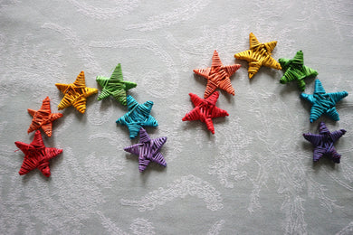 Colored Small Vine Stars (pack of 12) - Chinchilla/Rat/Degu/Rabbit/Guinea Pig/Squirrel/Hamster Chew Toy Cage Accessories Toss Toy