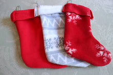 Load image into Gallery viewer, 2023 Chirping Chins' Christmas Stocking – Red or Snowflake Patterns - Chinchilla/Degu/Rat/Guinea Pig/Rabbit Chinchilla gift present