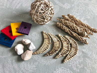 How YOU Chewin'? - Chinchilla/Rat/Degu/Rabbit/Guinea Pig/Hamster Chew Toy Bundle Toss Toy Parts Sampler Cage Accessories