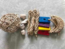 Load image into Gallery viewer, How YOU Chewin'? - Chinchilla/Rat/Degu/Rabbit/Guinea Pig/Hamster Chew Toy Bundle Toss Toy Parts Sampler Cage Accessories