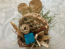 Load image into Gallery viewer, safe willow basket full of chinchilla chew toys and hay
