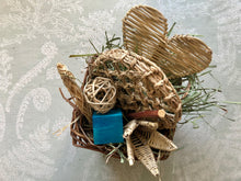 Load image into Gallery viewer, safe willow basket full of chinchilla chew toys and hay

