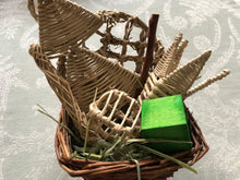 Load image into Gallery viewer, willow basket with additional chew toys and hay
