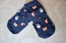 Load image into Gallery viewer, Women&#39;s Cotton Totoro Socks – One Size - Navy Blue
