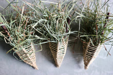 Load image into Gallery viewer, Hay Cones - Apple Wood, Grapevine, Meadow Hay, (pack of 3) - Chinchilla/Degu/Rabbit/Guinea Pig/Hamster Chew Toy Accessory
