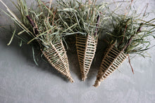 Load image into Gallery viewer, Hay Cones - Apple Wood, Grapevine, Meadow Hay, (pack of 3) - Chinchilla/Degu/Rabbit/Guinea Pig/Hamster Chew Toy Accessory
