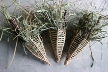 Load image into Gallery viewer, Hay Cones - Apple Wood, Grapevine, Meadow Hay, (pack of 3) - Chinchilla/Degu/Rabbit/Guinea Pig/Hamster Chew Toy Accessory
