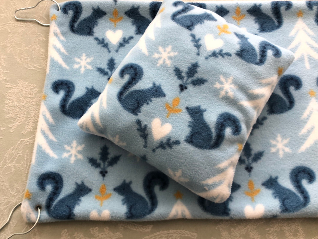 Winter Squirrel Hammock and Large Pillow Set